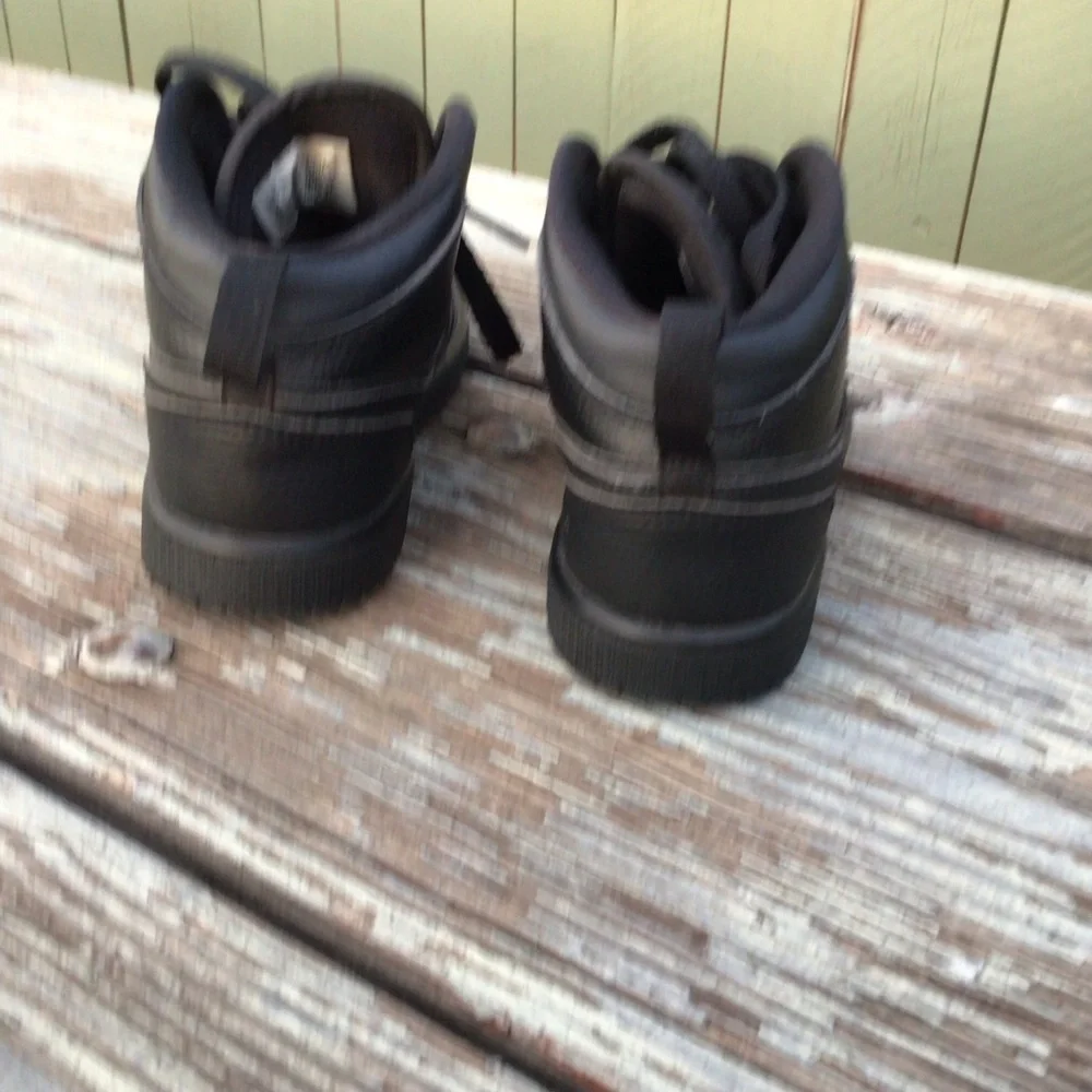 Nike Air Jordan 1 Mid Leather Trainers Triple Black size 3 youth